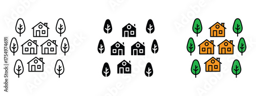 Neighborhood icon vector. community, real estate, and home ownership symbol. vector illustration.