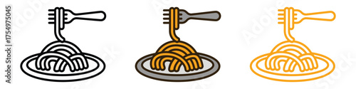 Spaghetti noodles icon vector. restaurant menus and food blog symbol. vector illustration.