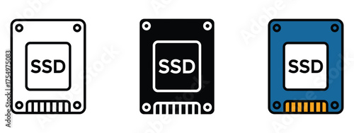 SSD icon vector. faster performance, file access quick and seamless for computers symbol. vector illustration.