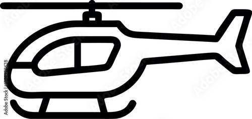 Helicopter icon vector. Outline helicopter vector icon