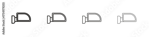 Side mirror icon. editable stroke icon for graphic project