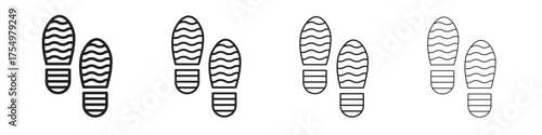 Shoe print icon. editable stroke icon for graphic project