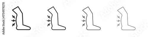 Shin pain icon. editable stroke icon for graphic project