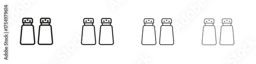 Salt and pepper shakers icon. editable stroke icon for graphic project