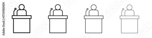 Politician speaker icon. editable stroke icon for graphic project