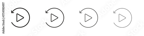 Playback icon. editable stroke icon for graphic project
