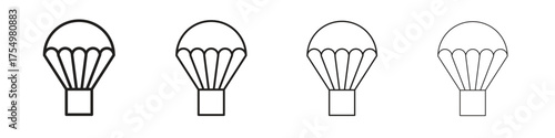 Parachute icon. editable stroke icon for graphic project