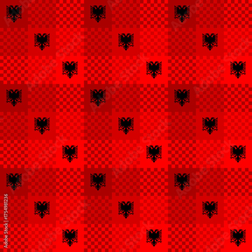 albania flag on plaid pattern for decoration and etc. vector illustration