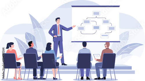 Business presentation meeting conference with diagram