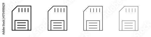 Memory card icon. editable stroke icon for graphic project