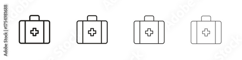 Medical aid kit icon. editable stroke icon for graphic project