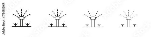 Lawn sprinkler icon. editable stroke icon for graphic project