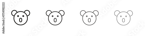 Koala head icon. editable stroke icon for graphic project