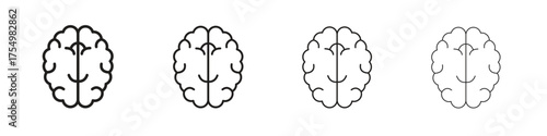 Human brain icon. editable stroke icon for graphic project