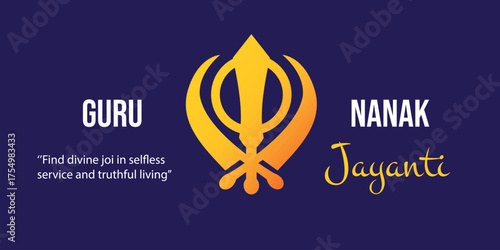 Guru Nanak Jayanti banner. Indiana celebration design. Vector illustration