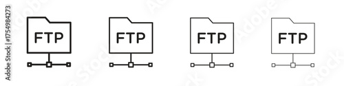 FTP icon. editable stroke icon for graphic project