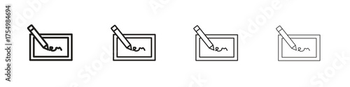 Electronic signature icon. editable stroke icon for graphic project