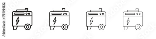 Electric generator icon. editable stroke icon for graphic project