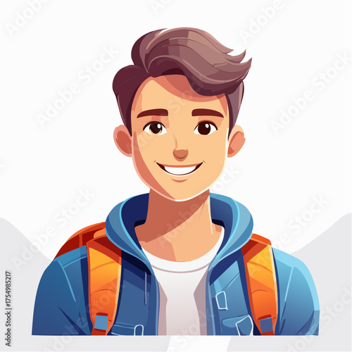Teenager mit Rucksack auf dem Schulweg