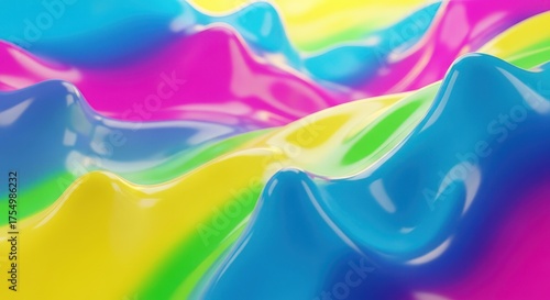 Abstract colorful waves flowing smoothly bright