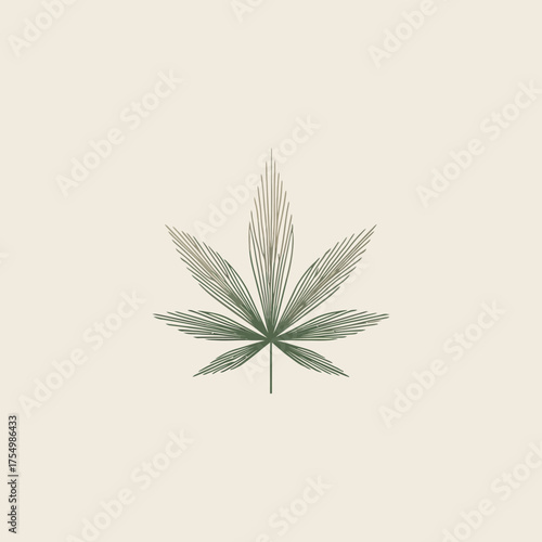 Simplified cannabis leaf illustration with a textured, hand-drawn aesthetic