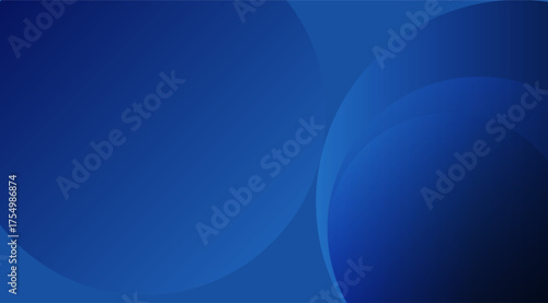 Abstract blue background features overlapping translucent circles with gradient shadows creating a smooth, modern, and visually appealing design for creative projects