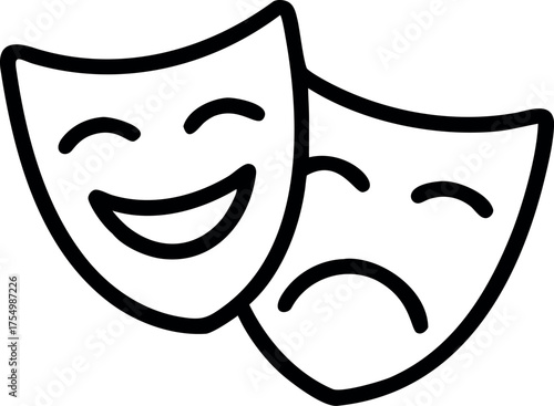 Theatre mask icon Outline, theatre mask vector icon vector