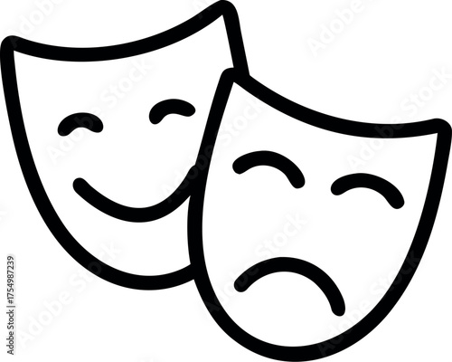 Theatre mask icon Outline, theatre mask vector icon vector