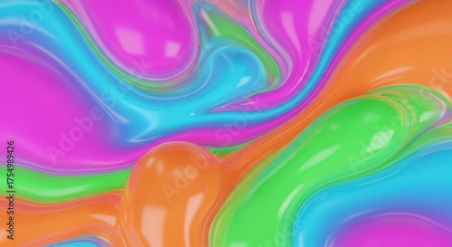 Abstract colorful liquid flowing background art