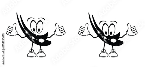 Cartoon clothespin or clothespeg. Foor clothesline on a sunny day or pegs hang on a washing line. Wooden clothes pin or clothes peg. Clothespins icon. Empty wooden clothes pegs. laundry fastener tool.