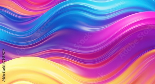 Colorful wavy abstract background rendering art