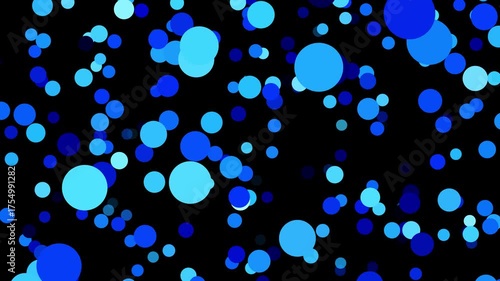Blue particles dotted circles bokeh point confetti texture pattern black background dot shapes motion animation animated