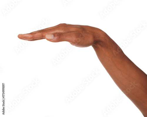 Wallpaper Mural African-American man gesturing on white background, closeup view Torontodigital.ca