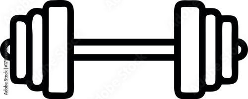 Dumbbell line art Vector Icon, barbell icon outline style Vector 