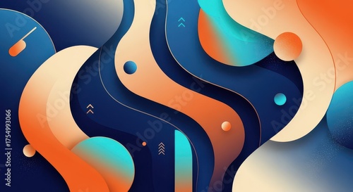 Abstract design with curves and gradient colors