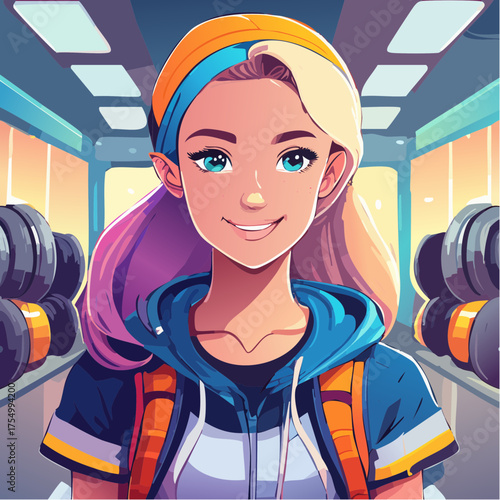 Teenager im Fitnessstudio