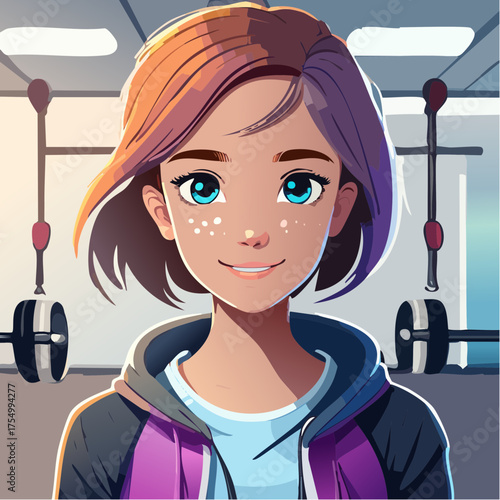 Teenager im Fitnessstudio