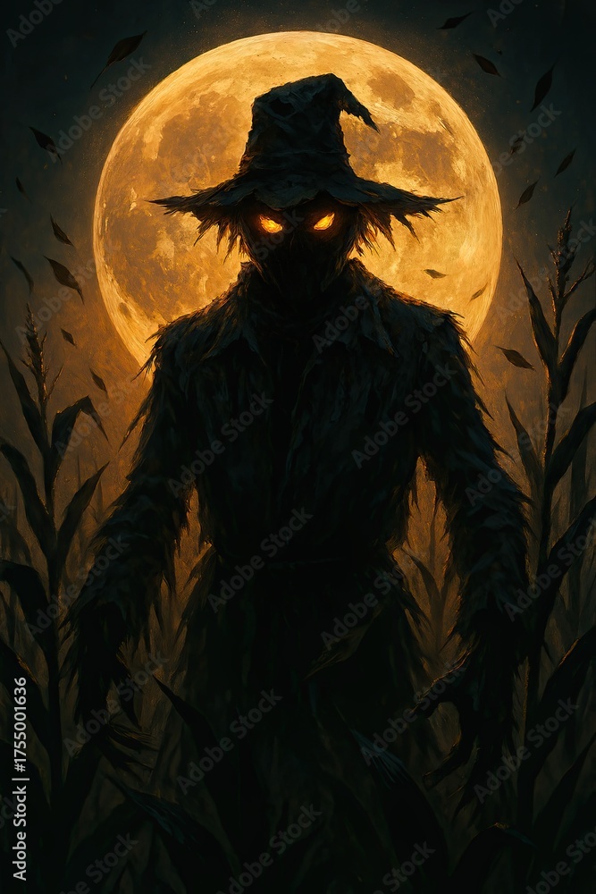 Fototapeta premium Halloween Effigy Rising from Cornfield