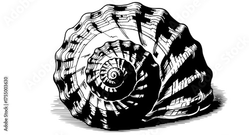 vector illustration of a seashell