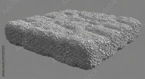 Block covered in small stones gray background