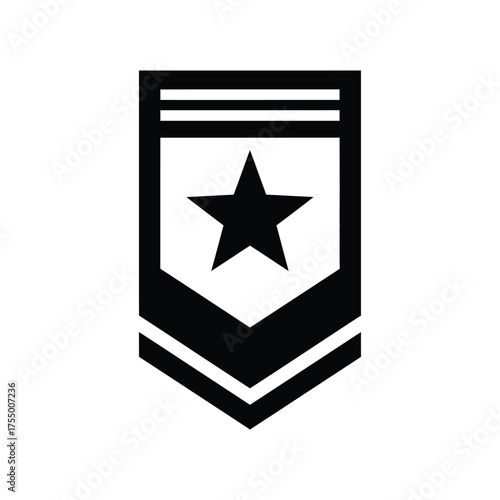 Military insignia illustration featuring a star and stripes symbolic representation