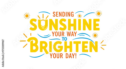 Radiant sunshine design sending joy and brightness to uplift spirits on any special occasion, perfect for cheerful greetings and positive messages.