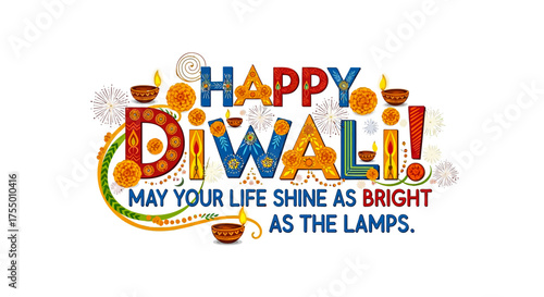 Celebrate Diwali with vibrant greetings and illuminated wishes for a life as bright as the festive lamps, perfect for seasonal campaigns and cultural celebrations.