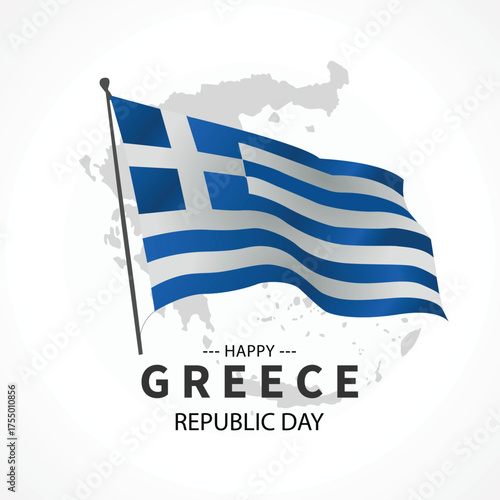 Greece Independence Day post illustration on whtie background