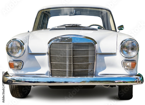 Retro car front view isolated on transparent