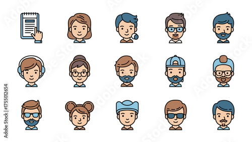 Mental Health and Mindfulness Icons Vector Illustration Set