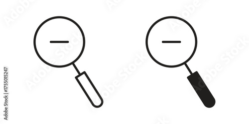 Zoom out icon in Line and Silhouette Icon Set. Isolated Vector Illustration.