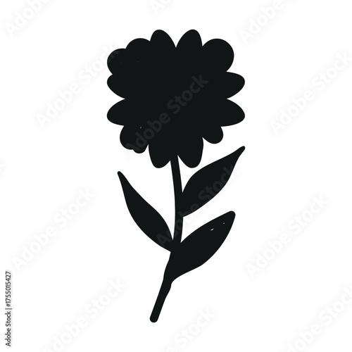 Silhouette Flower plant, Abstract botanical  wildflower, Vector illustration, Style for banners,icon, sticker, wallpaper, posters, websites, online shopping.