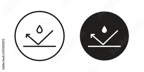 Waterproof icon in Line and Silhouette Icon Set. Isolated Vector Illustration.