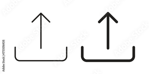 Upload icon in Line and Silhouette Icon Set. Isolated Vector Illustration.